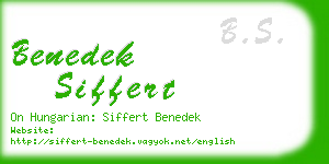 benedek siffert business card